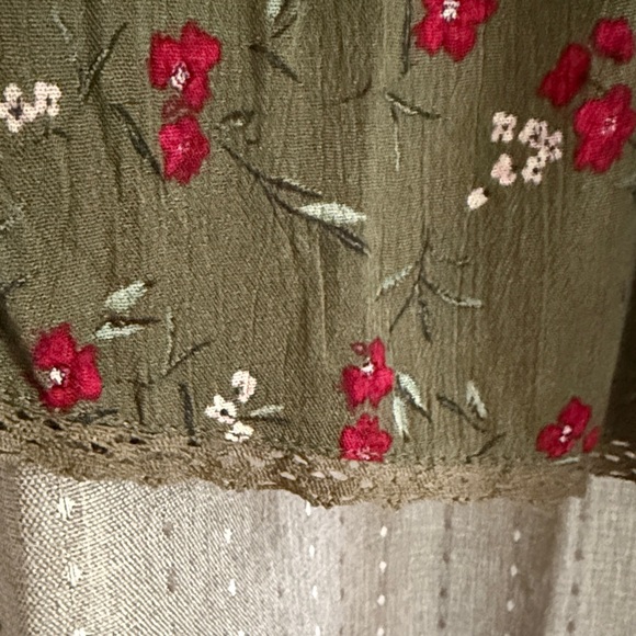 Elegant Olive Embroidered Blouse - Picture 7 of 8